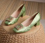 Radiant Star Faux Leather Bow Heels - Image 6