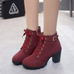 Casual High Heel Lace-Up Ankle Boots - Image 3