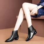 Leather short boots women's shoes - Image 2