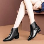 Leather short boots women's shoes - Image 4
