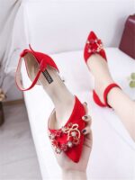 Faux Leather Pointed Toe Girl Heels - Image 5