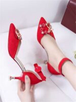 Faux Leather Pointed Toe Girl Heels - Image 8