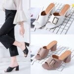 Step into Summer middle-heeled slippers