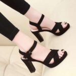 Faux Leather T-Strap Girl Heels - Image 4