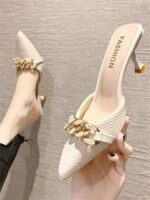 Faux Suede Kitten Heel Girl Shoes - Image 6