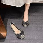 Houndstooth single shoes for women - Image 5