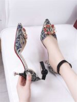 Faux Leather Pointed Toe Girl Heels - Image 6