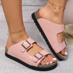 Rainbow Puff Faux Leather Glitter Slides - Image 3