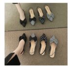 French thick heel bowknot sandals - Image 3