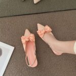 French thick heel bowknot sandals - Image 5