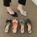 French thick heel bowknot sandals - Image 2