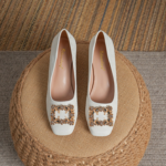 Radiant Star Faux Leather Bow Heels