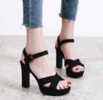 Faux Leather T-Strap Girl Heels