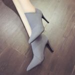 Faux Suede Wedge Girl Heels - Image 3
